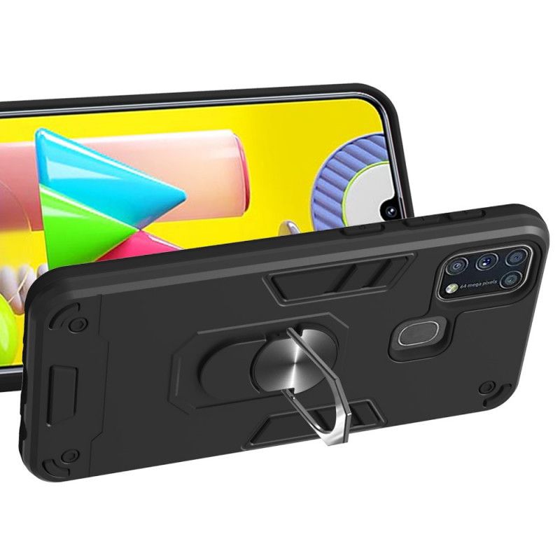 Skal Samsung Galaxy M31 Svart Avtagbar Ringhållare