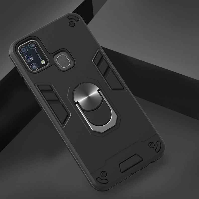 Skal Samsung Galaxy M31 Svart Avtagbar Ringhållare