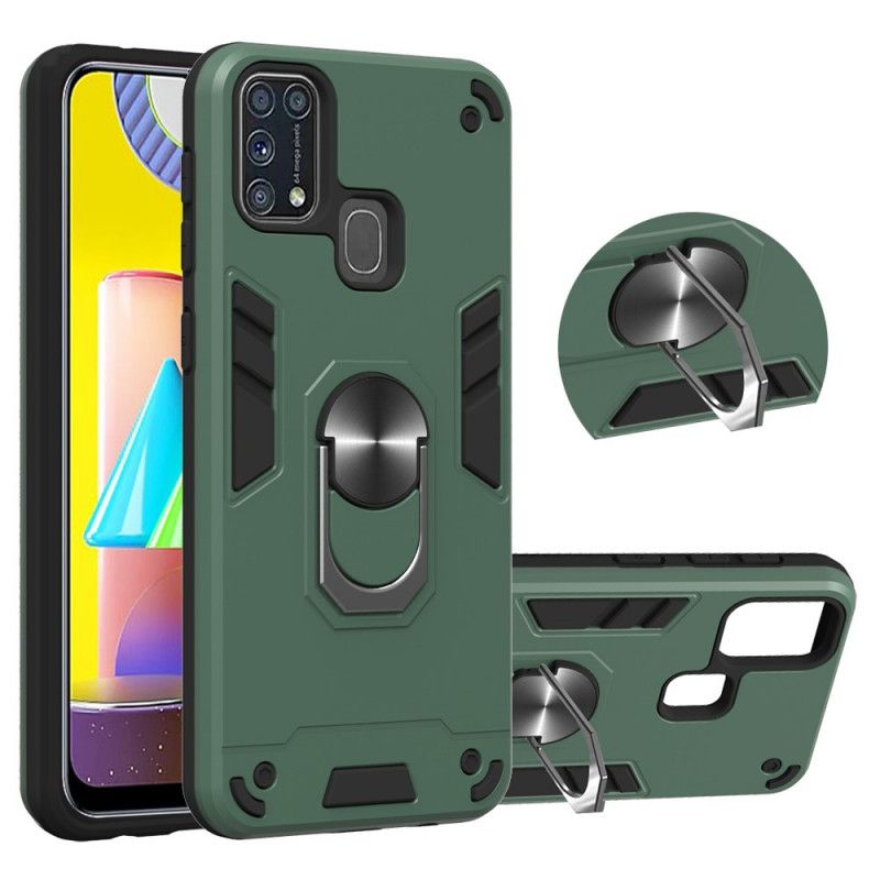 Skal Samsung Galaxy M31 Svart Avtagbar Ringhållare