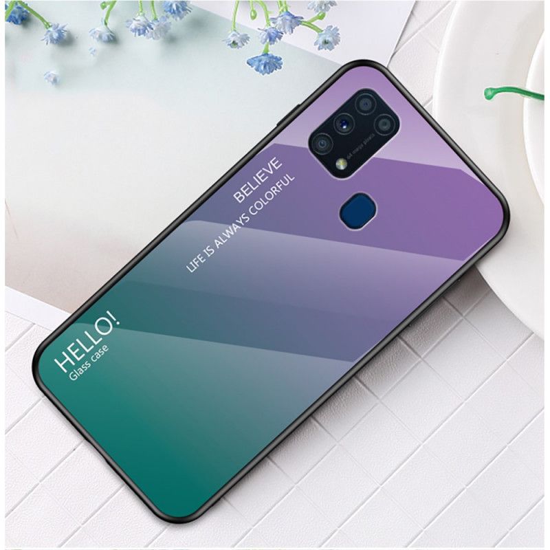 Skal Samsung Galaxy M31 Svart Mobilskal Hej Härdat Glas
