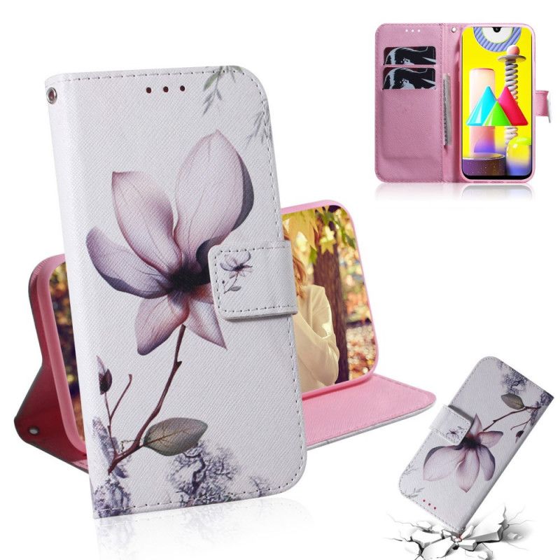 Skyddsfodral Samsung Galaxy M31 Gammal Rosblomma