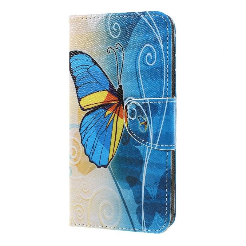 Fodral Samsung Galaxy A7 Ljusblå Fjärilar