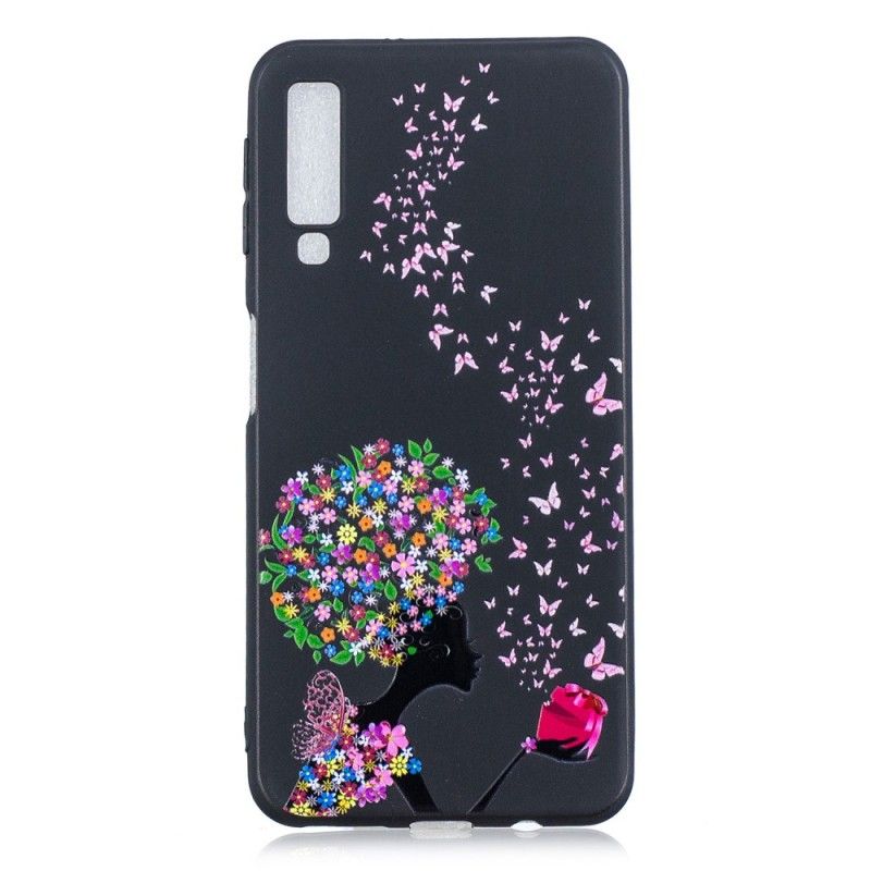 Skal Samsung Galaxy A7 Kvinna Med Blommigt Huvud