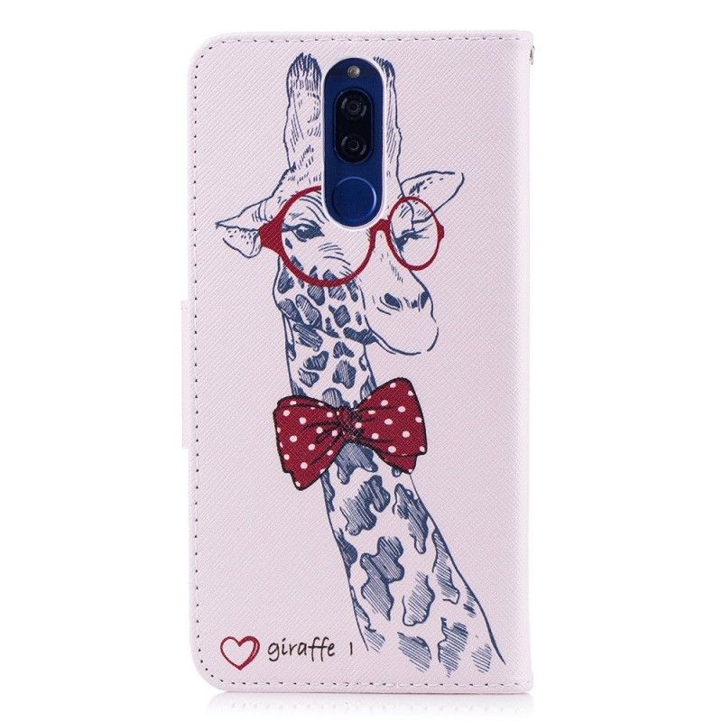 Läderfodral Huawei Mate 10 Lite Mobilskal Nördgiraff
