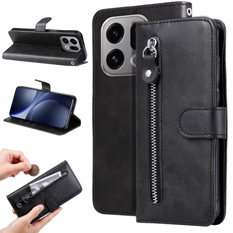 Läderfodral Oppo Find X9 5g Telefonfodral Ficka Med Dragkedja