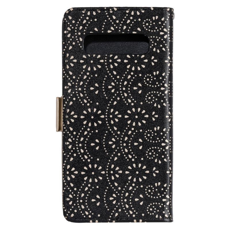 Fodral Samsung Galaxy S10 Svart Spetsband