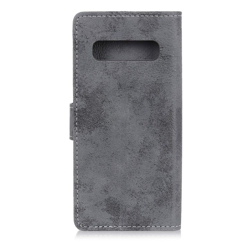 Läderfodral Samsung Galaxy S10 Grå Vintage Lädereffekt