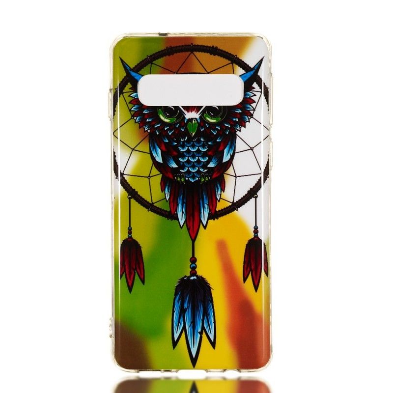 Skal Samsung Galaxy S10 Mobilskal Fluorescerande Uggla Drömfångare