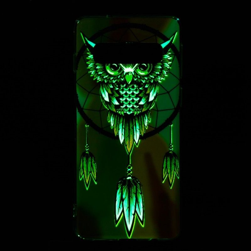 Skal Samsung Galaxy S10 Mobilskal Fluorescerande Uggla Drömfångare