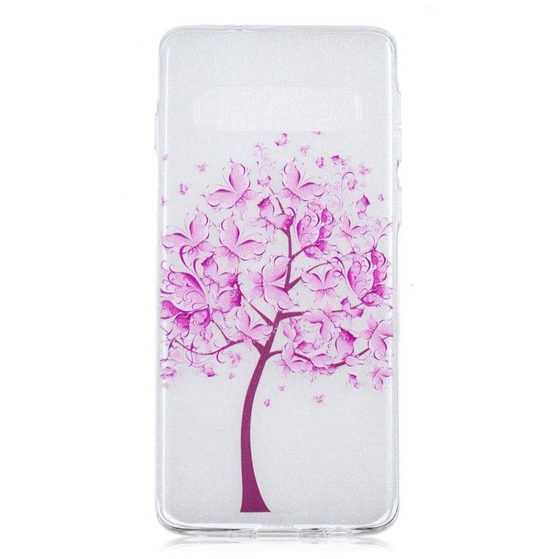 Skal Samsung Galaxy S10 Mobilskal Transparent Fjärilsträd
