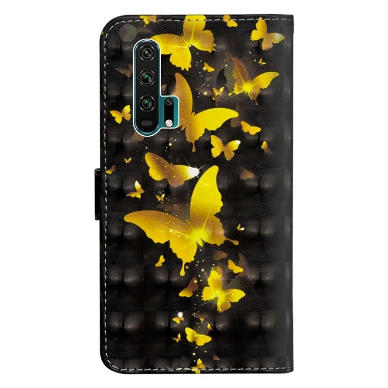 Fodral Honor 20 Pro Gula Fjärilar