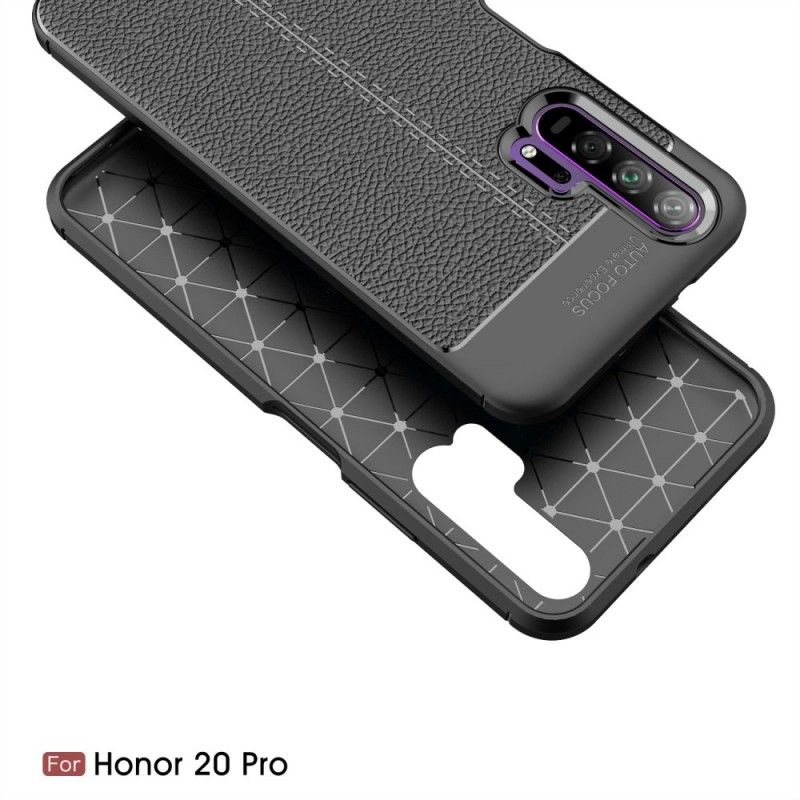 Skal Honor 20 Pro Svart Mobilskal Dubbel Linjelycherskinn