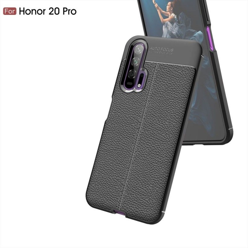 Skal Honor 20 Pro Svart Mobilskal Dubbel Linjelycherskinn