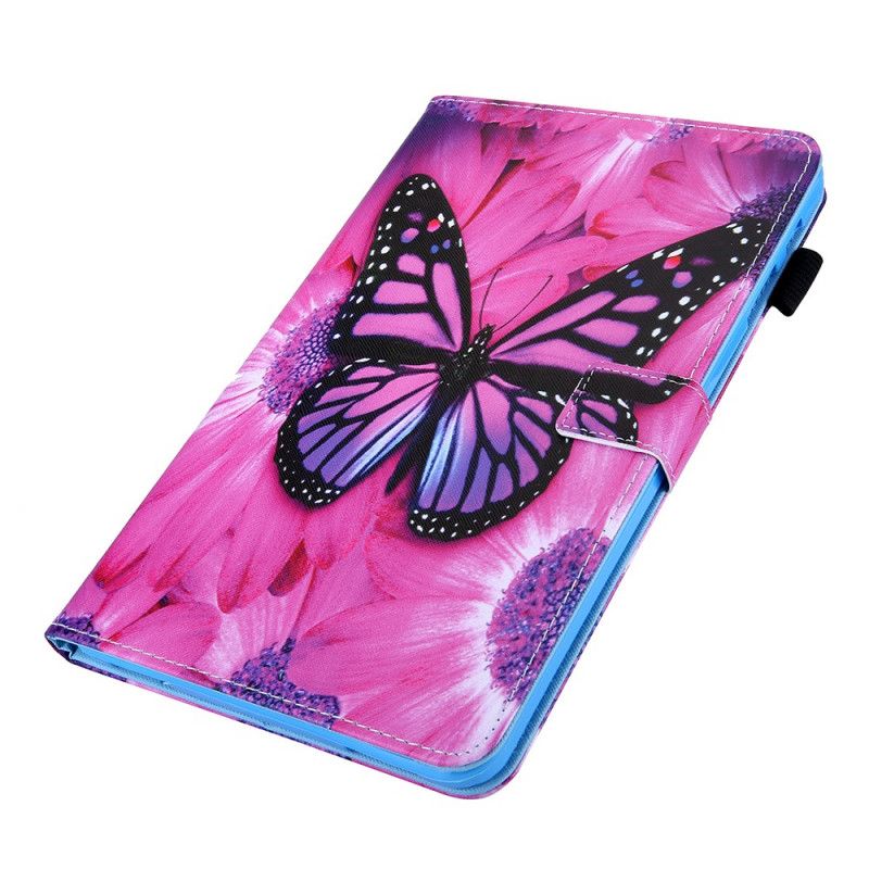 Fodral för Samsung Galaxy Tab A7 Magenta Blommig Fjäril