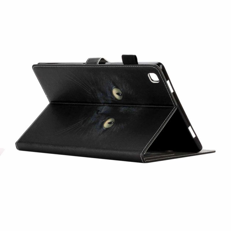 Läderfodral Samsung Galaxy Tab A7 Mobilskal Svarta Kattögon