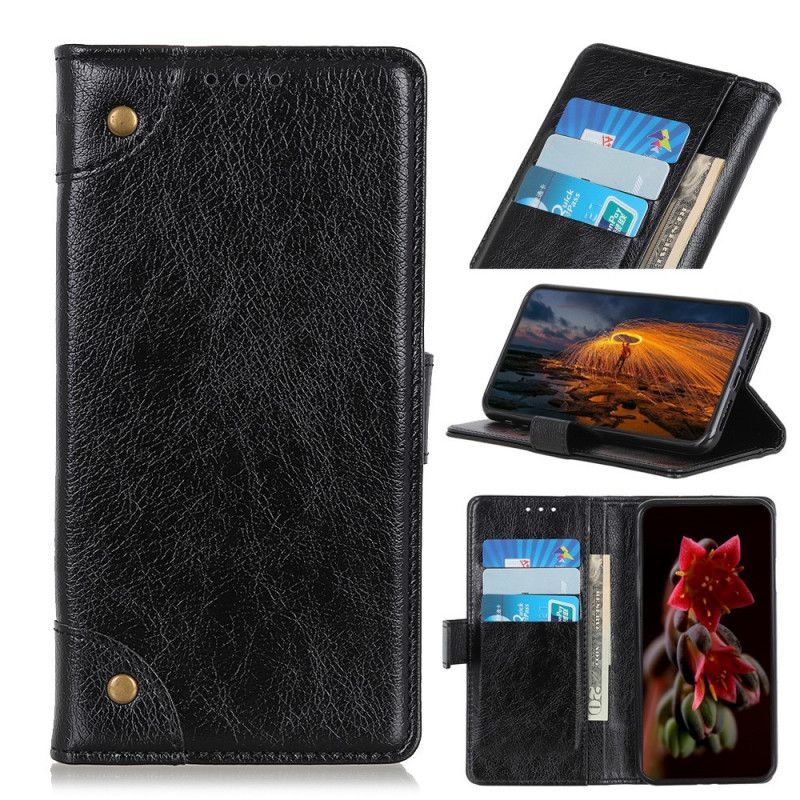 Fodral Huawei P Smart 2020 Svart Antik Nappalädereffekt