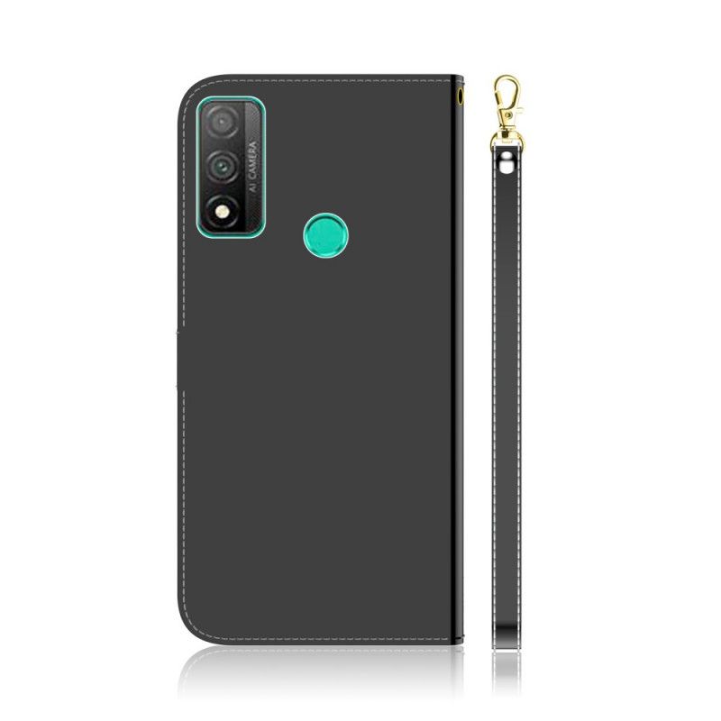 Fodral Huawei P Smart 2020 Svart Spegelskydd I Imiterat Läder