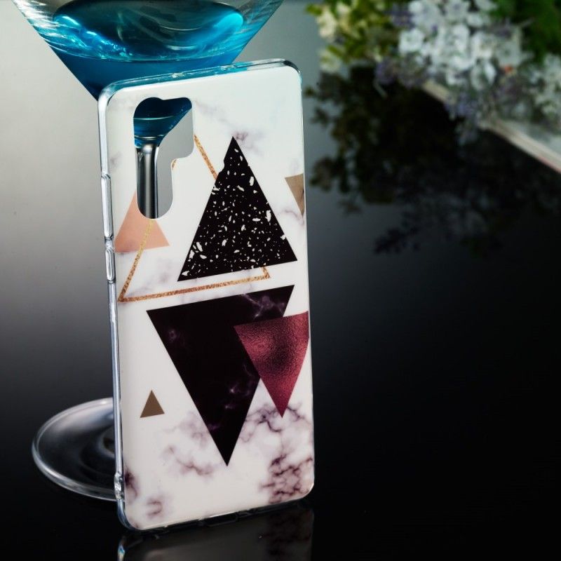 Skal för Huawei P30 Pro Marmorlila Trianglar