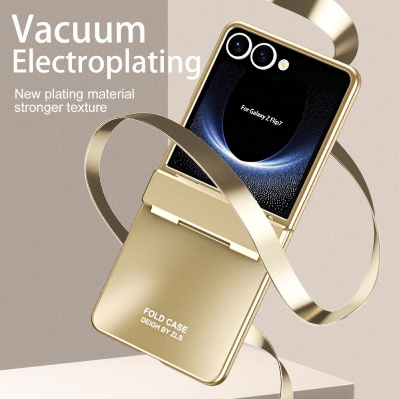 Skal För Samsung Galaxy Z Flip 7 Metallisk Effekt Med Skärmskydd
