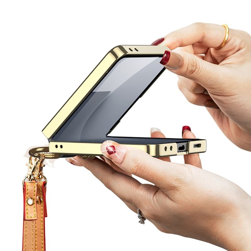 Skal För Samsung Galaxy Z Flip 7 Ringhållare Och Avtagbar Axelrem