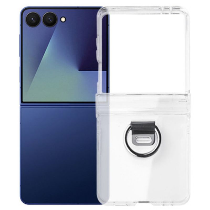 Skal För Samsung Galaxy Z Flip 7 Transparent Med Ringhållare