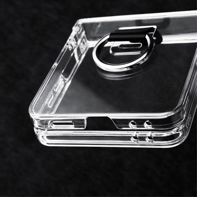 Skal För Samsung Galaxy Z Flip 7 Transparent Med Ringhållare