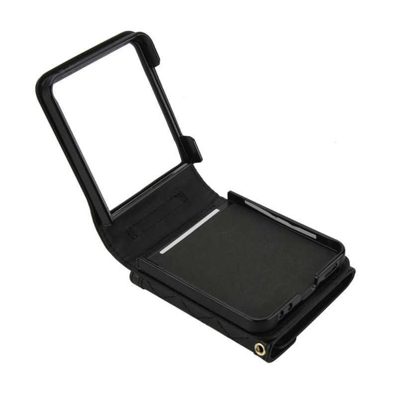 Skal För Samsung Galaxy Z Flip 7 Vadderad Korthållare Och Axelrem