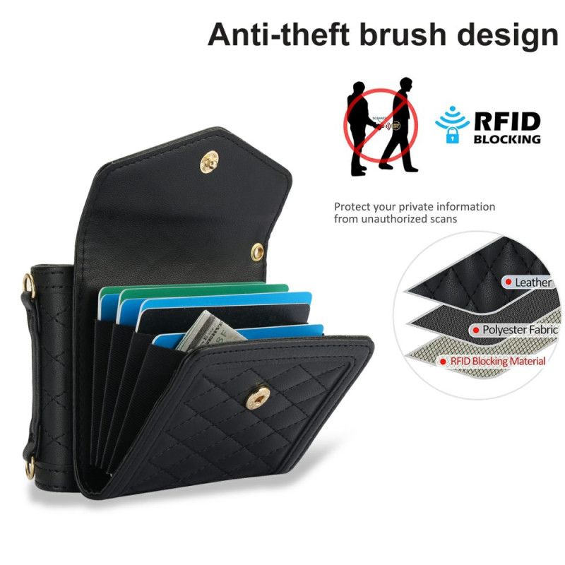 Skal För Samsung Galaxy Z Flip 7 Vadderad Korthållare Och Axelrem