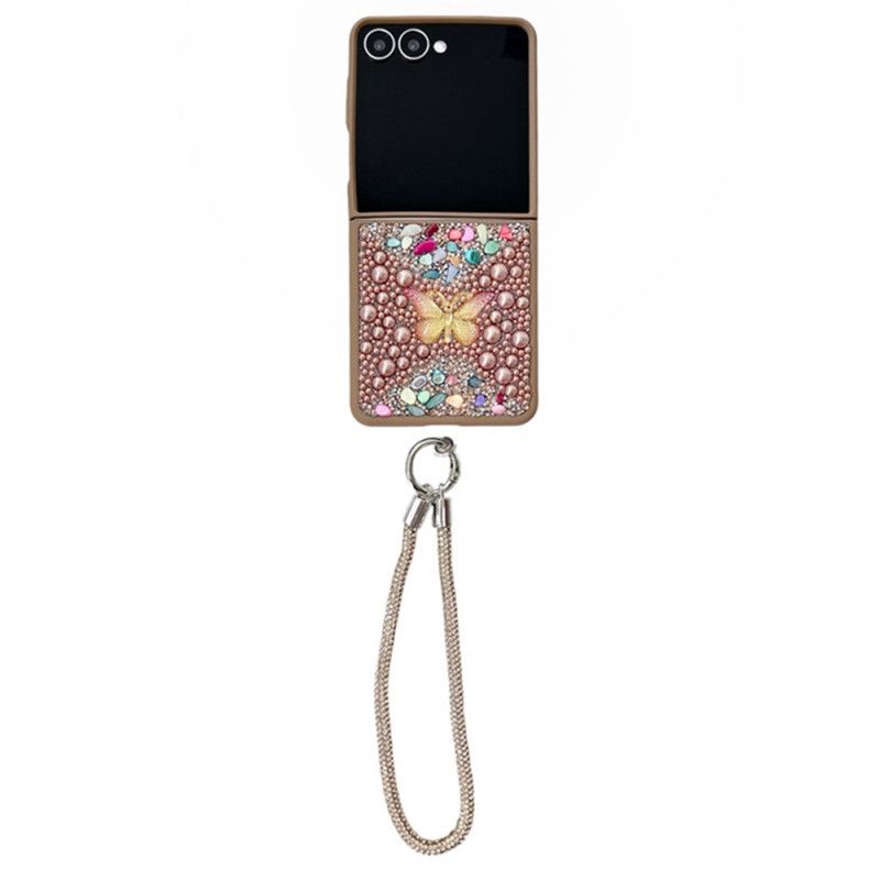 Skal Samsung Galaxy Z Flip 7 Glitterdesign Och Handledsrem
