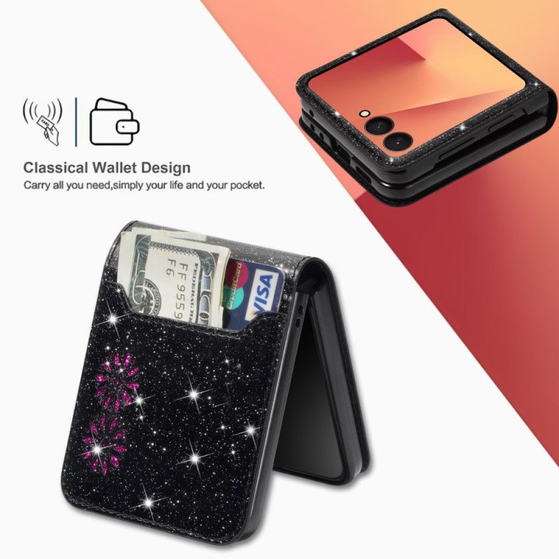 Skal Samsung Galaxy Z Flip 7 Glitterkorthållare