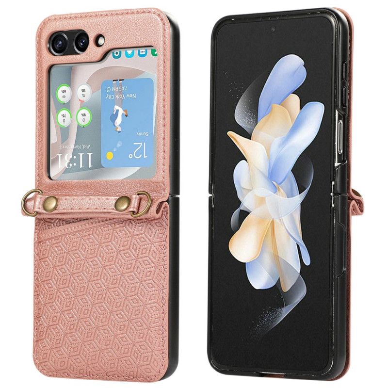 Skal Samsung Galaxy Z Flip 7 Korthållare I Rombisk Design