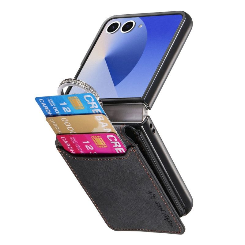 Skal Samsung Galaxy Z Flip 7 Korthållare Och Hållare Med Vintageeffekt