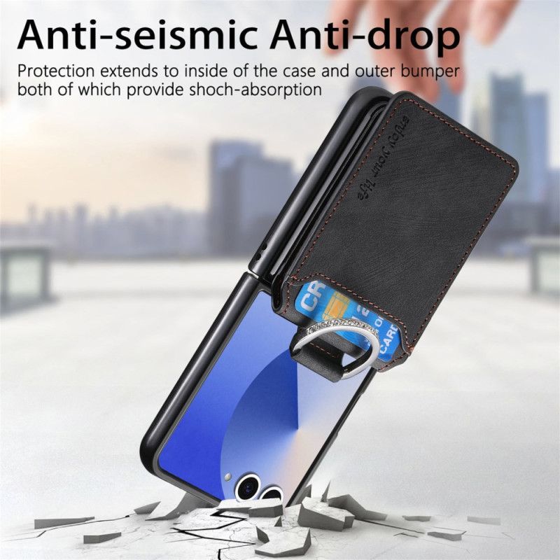 Skal Samsung Galaxy Z Flip 7 Korthållare Och Hållare Med Vintageeffekt