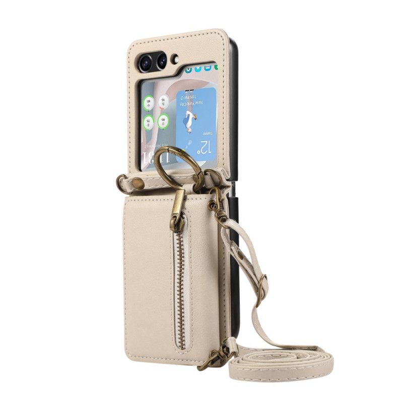 Skal Samsung Galaxy Z Flip 7 Plånbok Och Axelrem