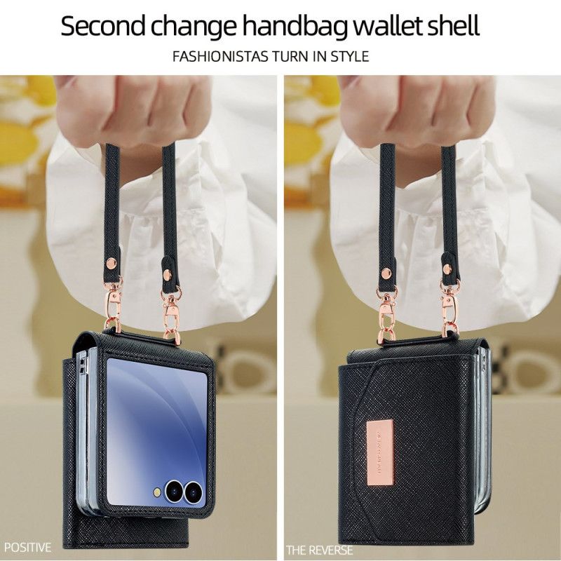 Skal Samsung Galaxy Z Flip 7 Plånbok Och Rem