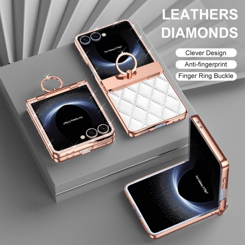 Skal Samsung Galaxy Z Flip 7 Telefonfodral Ringställ Och Strassdekoration