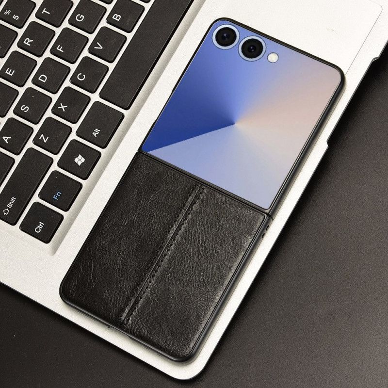 Skal Samsung Galaxy Z Flip 7 Telefonfodral Sytt Läder Effekt