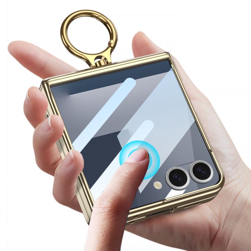 Skal Samsung Galaxy Z Flip 7 Transparent Med Stativ Och Magnetiskt Skydd Gkk