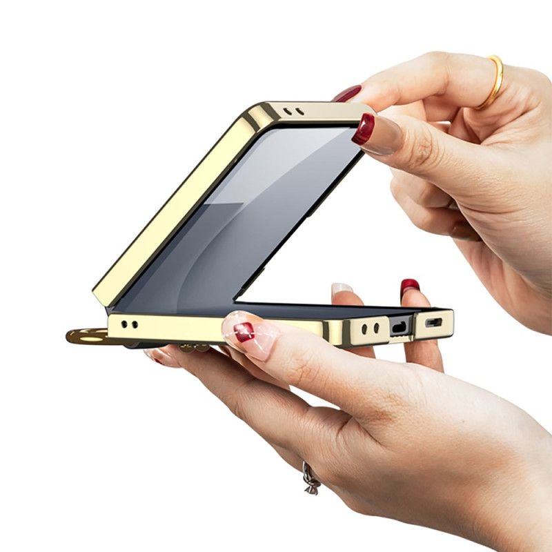 Skal Samsung Galaxy Z Flip 7 Vävd Struktur Med Ringhållare