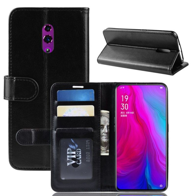 Fodral Oppo Reno Svart Ultra Konstläder