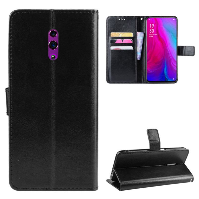 Fodral Oppo Reno Svart Utra Konstläder Med Rem