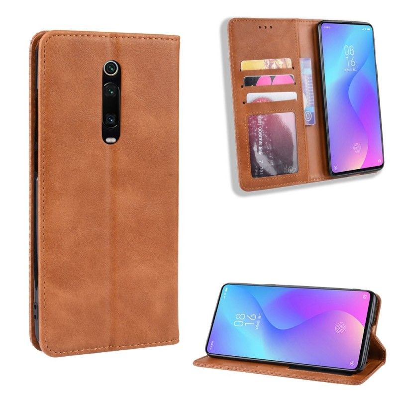 Folio-fodral för Xiaomi Mi 9T / Mi 9T Pro Svart Stiliserat Konstläder