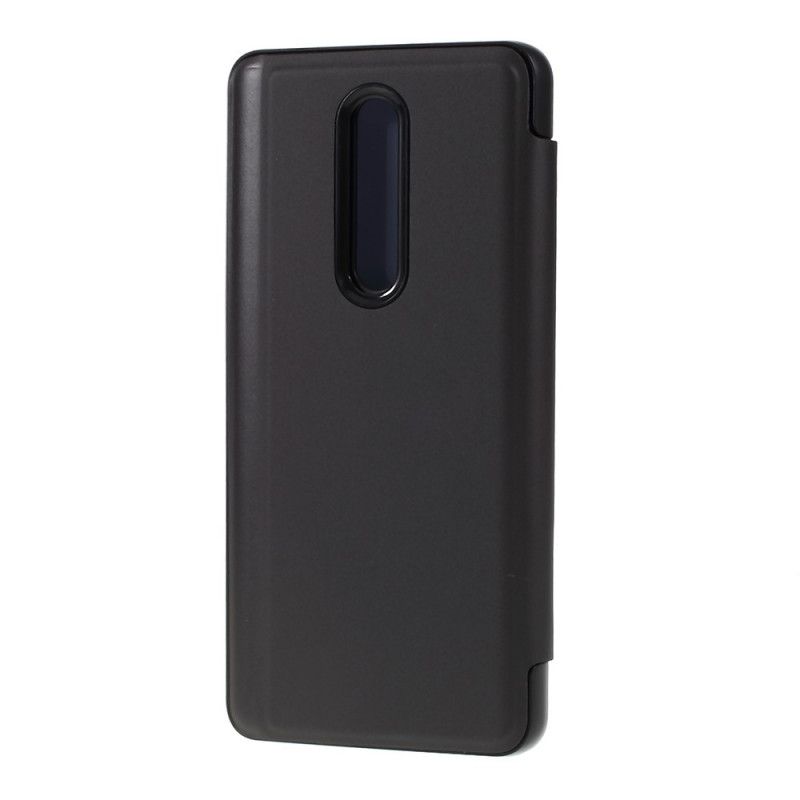 Folio-fodral Xiaomi Mi 9T / Mi 9T Pro Svart Spegel Och Lädereffekt