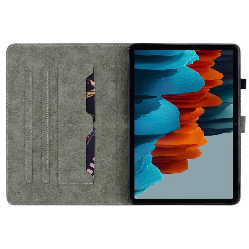 Fodral Samsung Galaxy Tab S10 Plus Liten Tiger Med Mockaeffekt