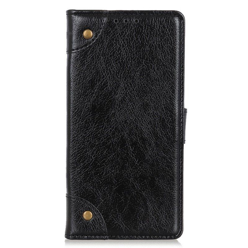 Fodral OnePlus 10T 5G Stil Nappa Läder Vintage Nitar