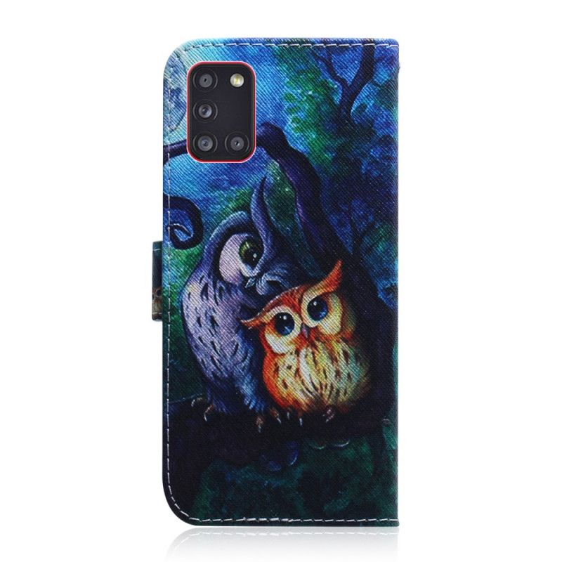 Läderskal Samsung Galaxy A31 Uggelmålning