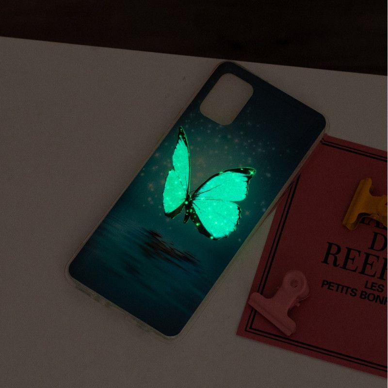 Skal Samsung Galaxy A31 Mobilskal Fluorescerande Blå Fjäril