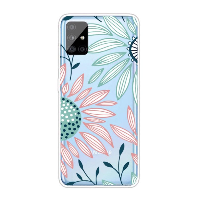 Skal Samsung Galaxy A31 Mobilskal Transparent En Blomma