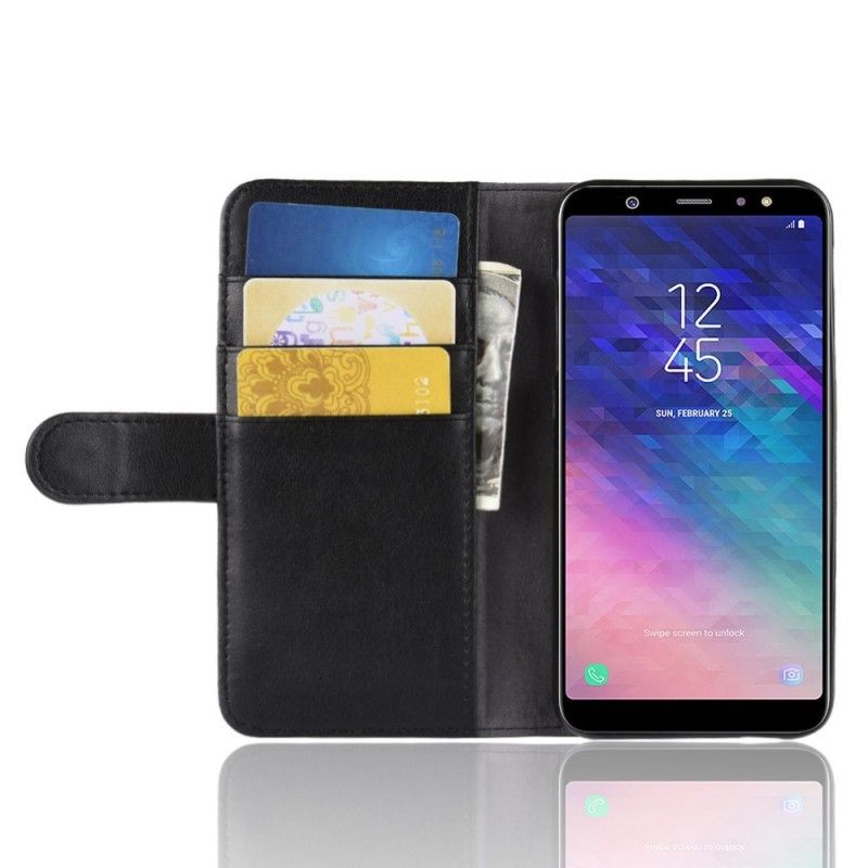 Fodral Samsung Galaxy A6 Svart Delat Läder