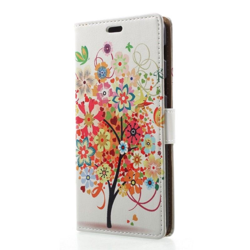 Läderfodral Samsung Galaxy A6 Grön Blommande Träd